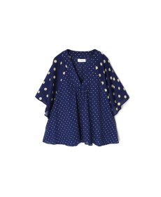 画像26: SOIL  VOILE DOT PRINT(PATCHWORK) V-NECK FRARED SLEEVE PULLOVER  2色 (26)