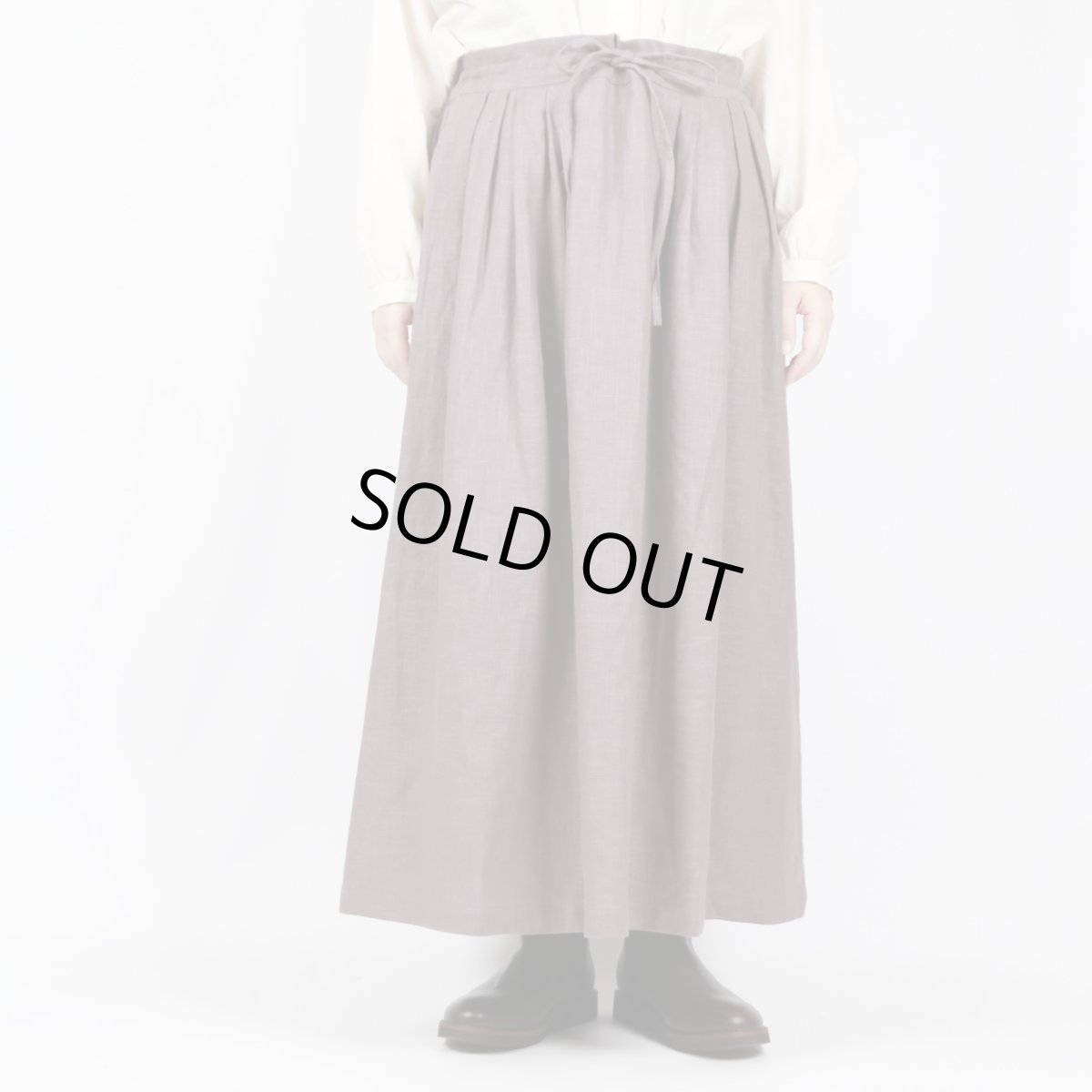 画像3: tukuroi リネンコットンツイル タックスカート　2色 (3)