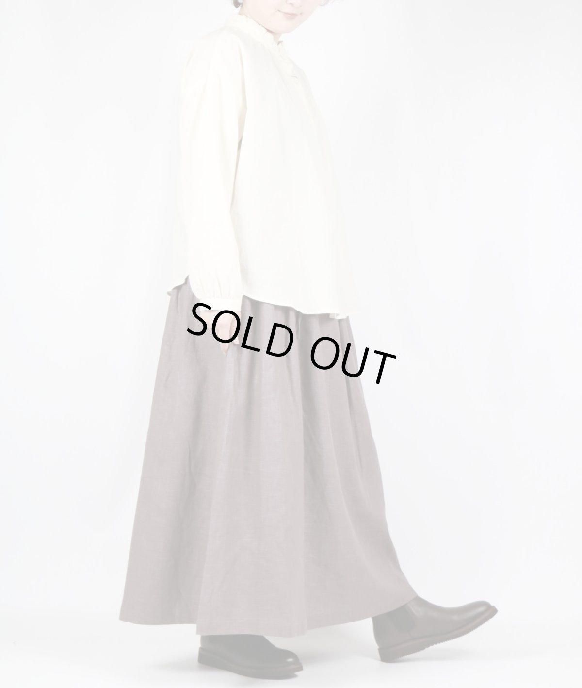 画像12: tukuroi リネンコットンツイル タックスカート　2色 (12)