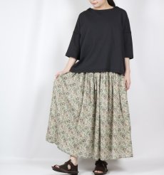 画像6: NARU  80s VOILE PAISLEY FLOWER PRINT GATHERD SKIRT  (6)