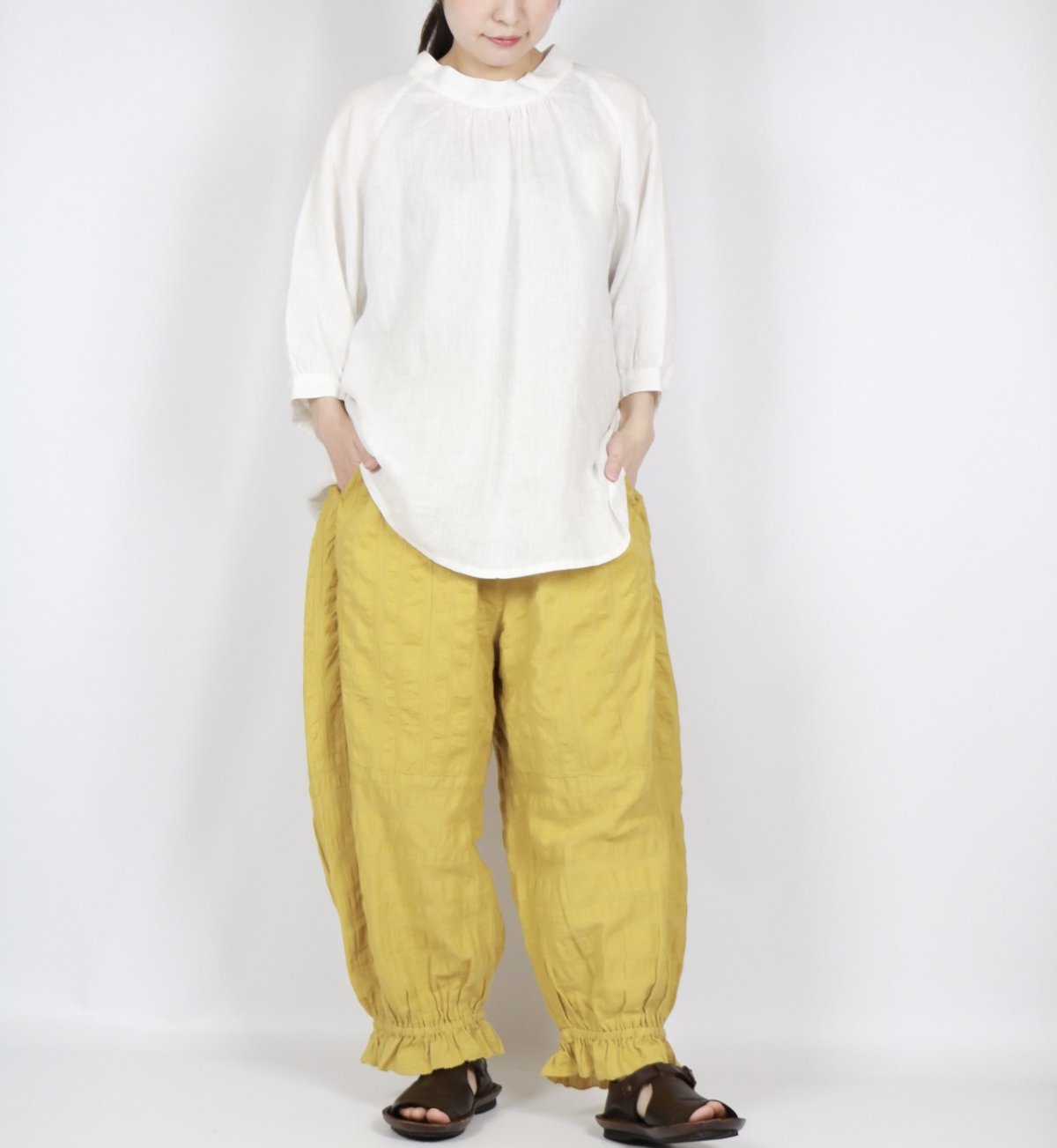 画像5: tumugu;  シアサッカーストライプパンツ 3色 (5)