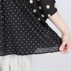 画像10: SOIL  VOILE DOT PRINT(PATCHWORK) V-NECK FRARED SLEEVE PULLOVER  2色 (10)