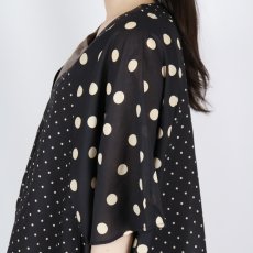 画像12: SOIL  VOILE DOT PRINT(PATCHWORK) V-NECK FRARED SLEEVE PULLOVER  2色 (12)