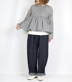 画像4: maison de soil  HANDWOVEN COTTON/SILK GINGHAM CHECK FRILL CASHE COUER  2色 (4)