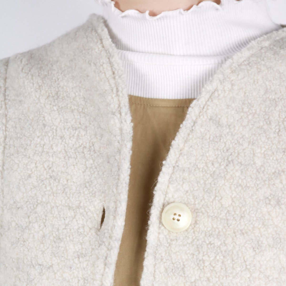 画像8: nachukara シープボアソフトVネックカーディガン　3色 (8)