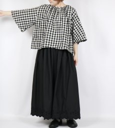 画像20: Gauze# GINGHAM BELL SLEEVE PULLOVER 2色 (20)