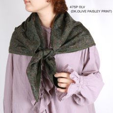 画像9: maison de soil  STITCHED BANGALORE SILK PAISLEY PRINT SCARF WITH BLANCKET STITCH  2色 (9)