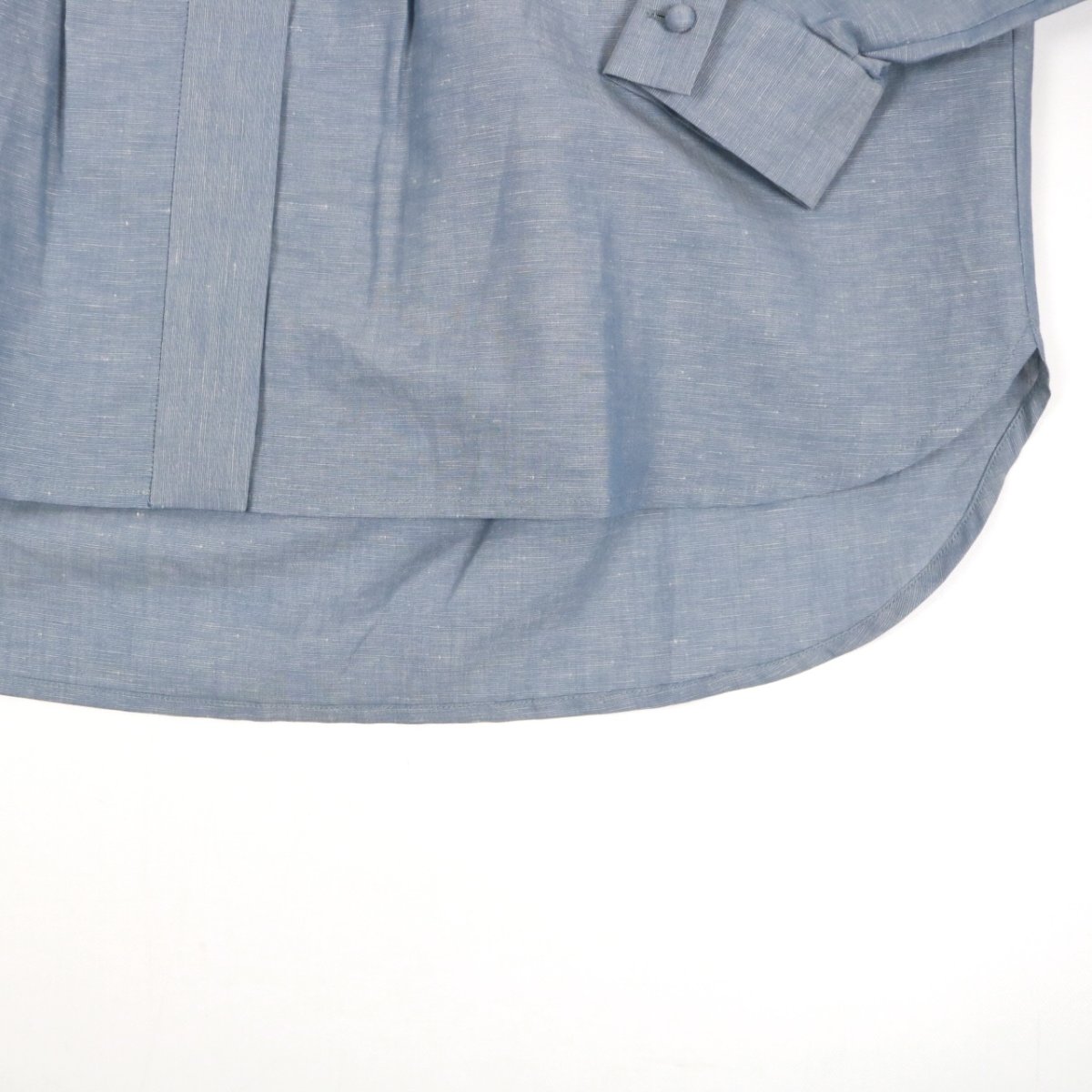 画像24: MAGALI コットンリネンシャンブレー・ラッフルカラー・ブラウス (24)