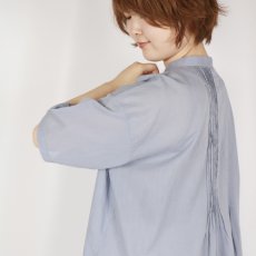画像5: SOIL 80s COTTON VOILE PLAIN BANDED COLLAR S/SL PINTUCK SHIRT 2色 (5)
