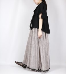 画像29: maison de soil  80s VOILE TRIANGLE BLOCK PRINT BANDED COLLAR FRENCH/SL DRESS WITH PINTUCK 2色2サイズ (29)