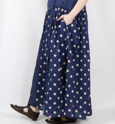 画像12: SOIL  80s COTTON VOILE DOT PRINT(PATCHWORK) BOAT NECK DRESS  (12)