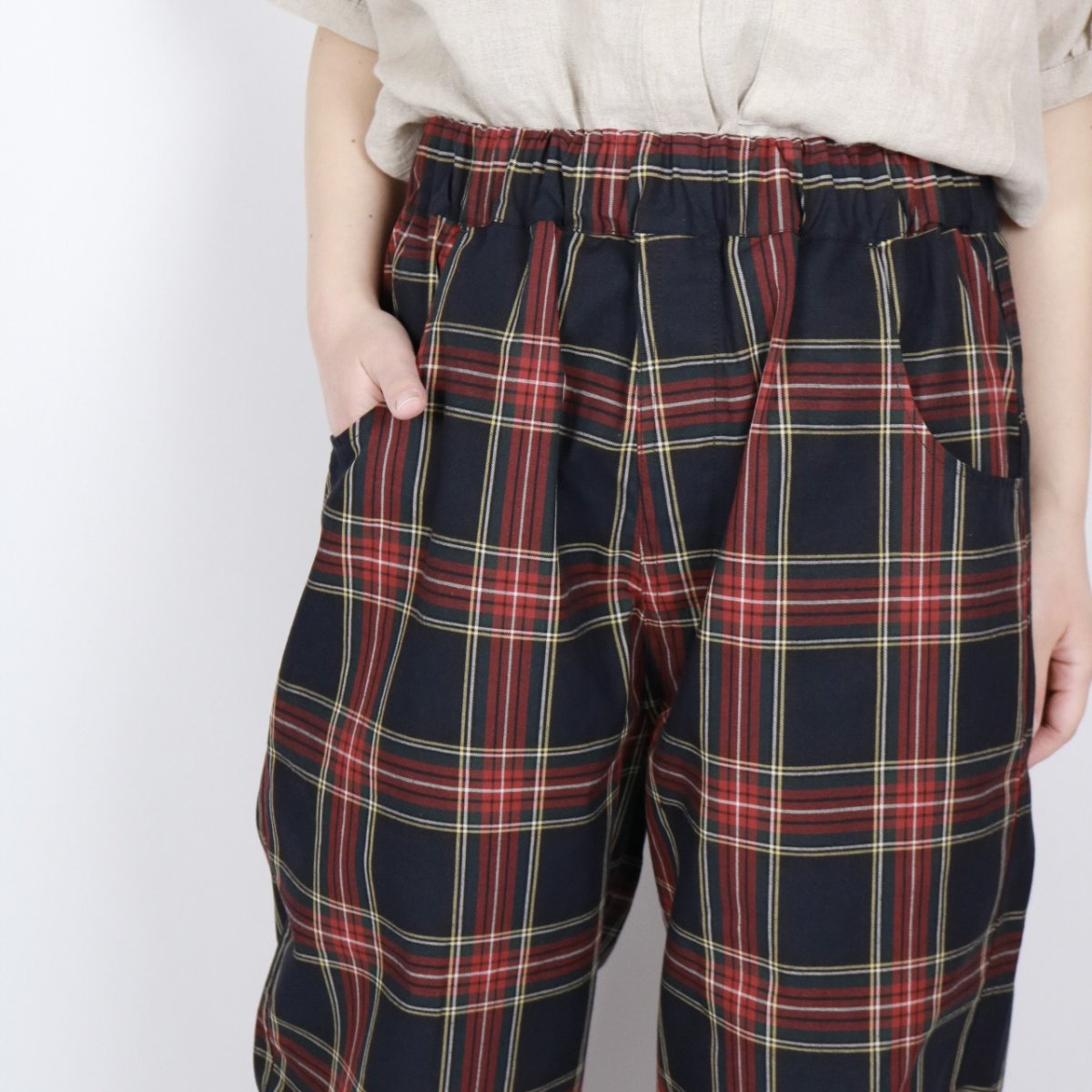 画像24: NARU 高密度ギャバチェックノッポパンツ　2色 (24)