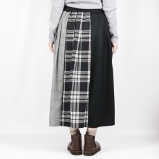 画像3: Vent d’ouest タータンチェック切替イージーロングスカート (3)