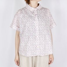 画像13: sosotto LIBERTYタナローン袖折り返し半袖ブラウス (Employee‘s Picnic)2色 (13)