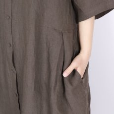 画像23: blue willow リネン平織り衿配色タックワンピース 3色 (23)