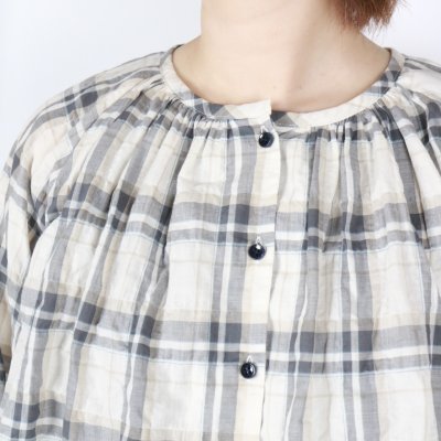 画像1: 【6月17日12:00までの期間限定販売】Nina Niina　check puff blouse　2色 