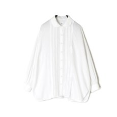 画像13: maison de soil  TWILL COTTON KHADI PLAIN (WASH) ROUND COLLAR SHIRT WITH RANDOM PINTUCK  (13)