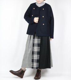 画像24: Vent d'ouest ロイヤルジーロンウールメルトンノーカラージャケット 2色 (24)