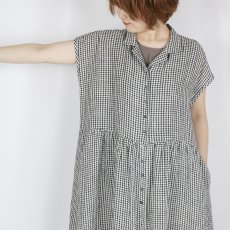 画像16: SOIL 60s LINEN CHECK OPEN COLLAR SHIRT DRESS 2サイズ (16)