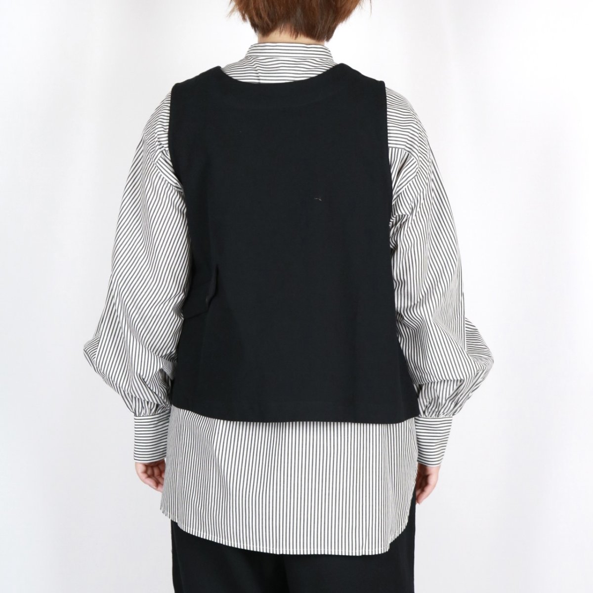 画像23: nachukara 綿麻先染ツイル フロントカーブ2wayベスト 3色 (23)