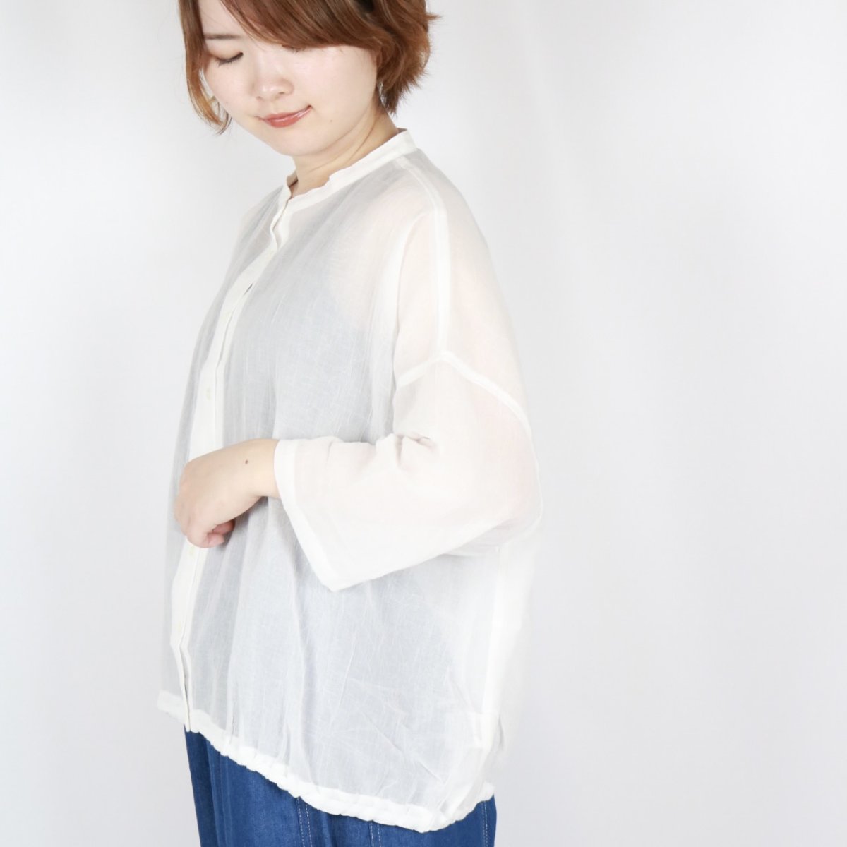 画像18: nachukara ワッシャーボイル裾ゴムシャツ 3色 (18)