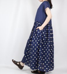 画像3: SOIL  80s COTTON VOILE DOT PRINT(PATCHWORK) BOAT NECK DRESS  (3)