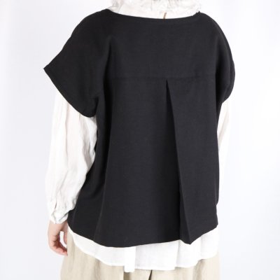 画像2: SOIL COTTON / WOOL TWILL WEAVE PLAIN FRENCH/SL BACK SIDE PLEATS PULLOVER 