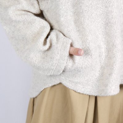 画像1: nachukara シープボアソフトVネックカーディガン　3色