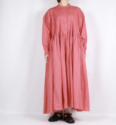 画像1: maison de soil 60s ORGANIC CAMBRIC PLAIN BANDED COLLAR DRESS WITH MINI PINTUCK 2色 (1)