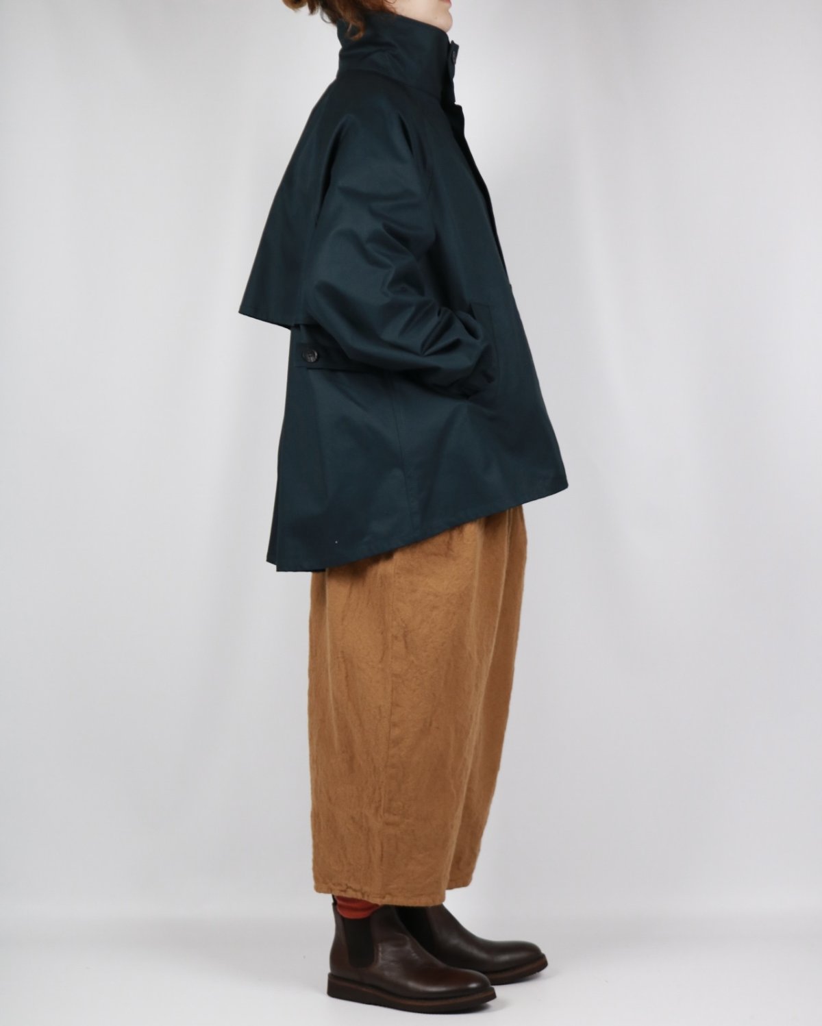 画像24: NARU 40/2コットンギャバ ショートトレンチコート　2色 (24)