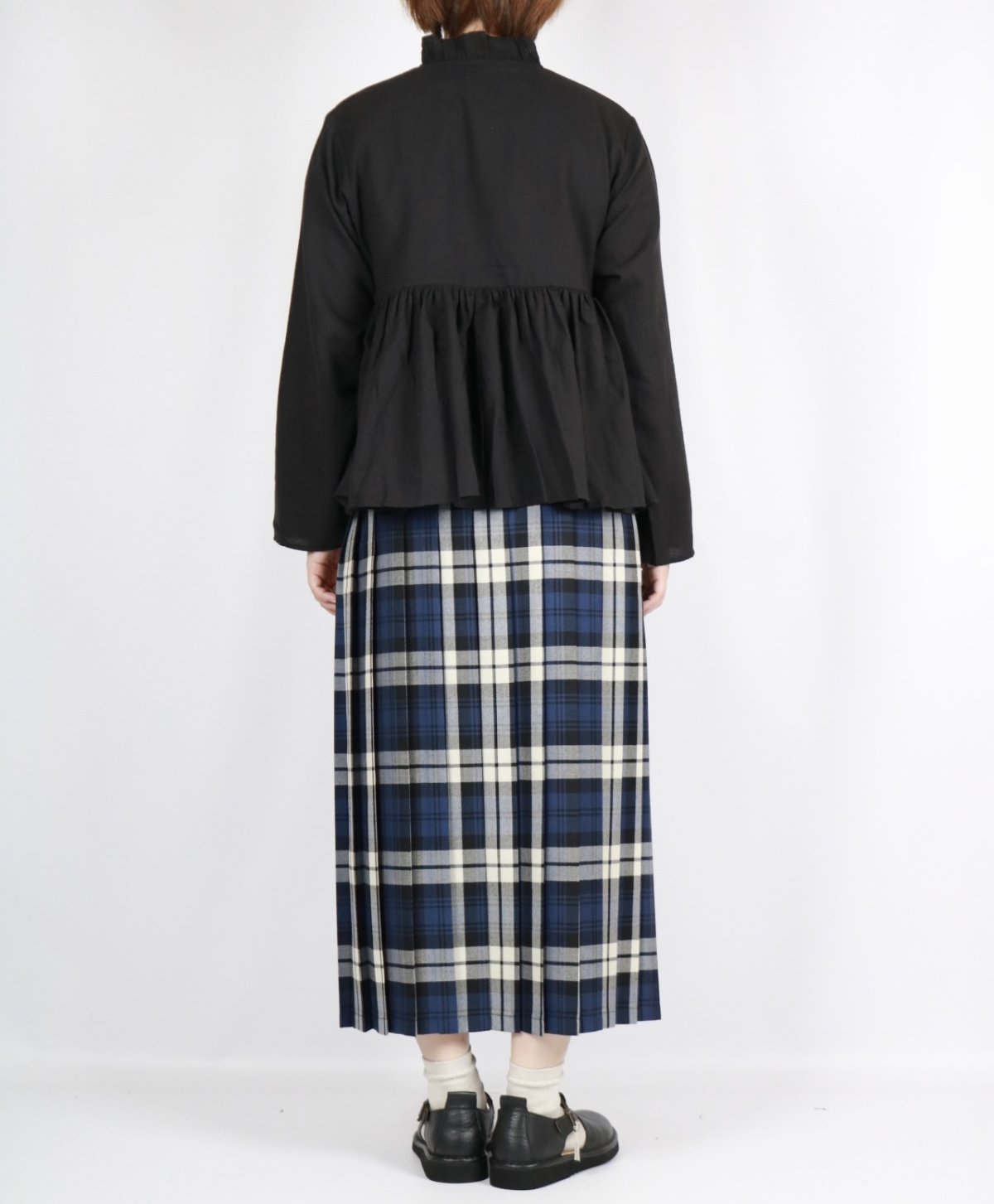 画像16:  O'NEIL OF DUBLIN WORSTED WOOL LOW WAIST PLEATS WRAP SKIRT LENGTH 80cm (WITH PIN) 4色 (16)