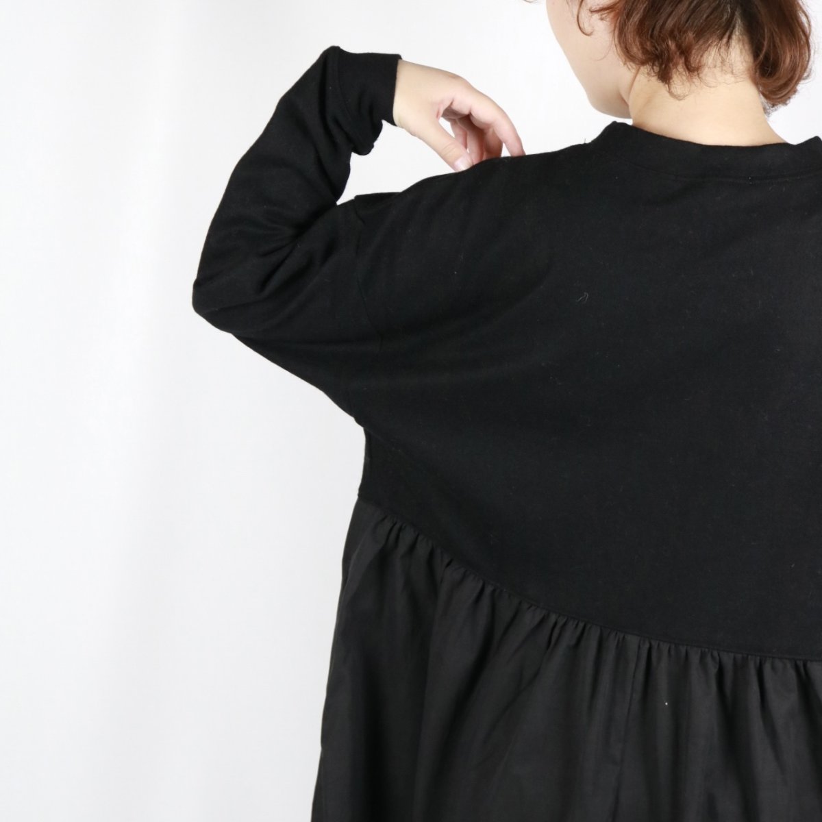 画像20: nachukara 　ウール混ニットコンビギャザーワンピース　2色 (20)