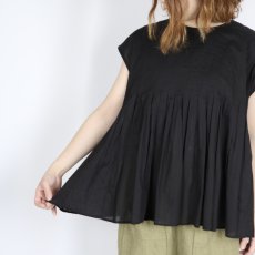 画像14: maison de soil 80s ORGANIC VOILE PLAIN CREW-NECK F/SLEEVE SHIRT WITH INVERTED PLEAT 2色 (14)