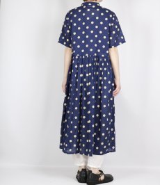 画像5: SOIL 80s COTTON VOILE DOT PRINT BANDED COLLAR S/SL DRESS　2色　２SIZE (5)