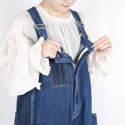 画像2: tumugu: 10ozデニムサロペット FADE BLUE