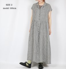 画像11: SOIL 60s LINEN CHECK OPEN COLLAR SHIRT DRESS 2サイズ (11)