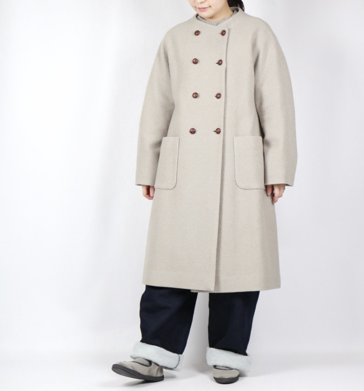 画像34: Vent d'ouest ウールソフト圧縮ノーカラーコート 4色 (34)