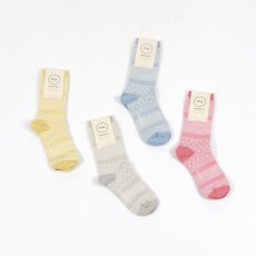 画像1: memeri  コットンリネンジャガードソックス  4色 (1)