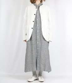 画像28: Vas-y Lentement　SEERSUCKER PLAIN OVERDYE SIDE VENTS NO COLLAR JACKET　2色 (28)