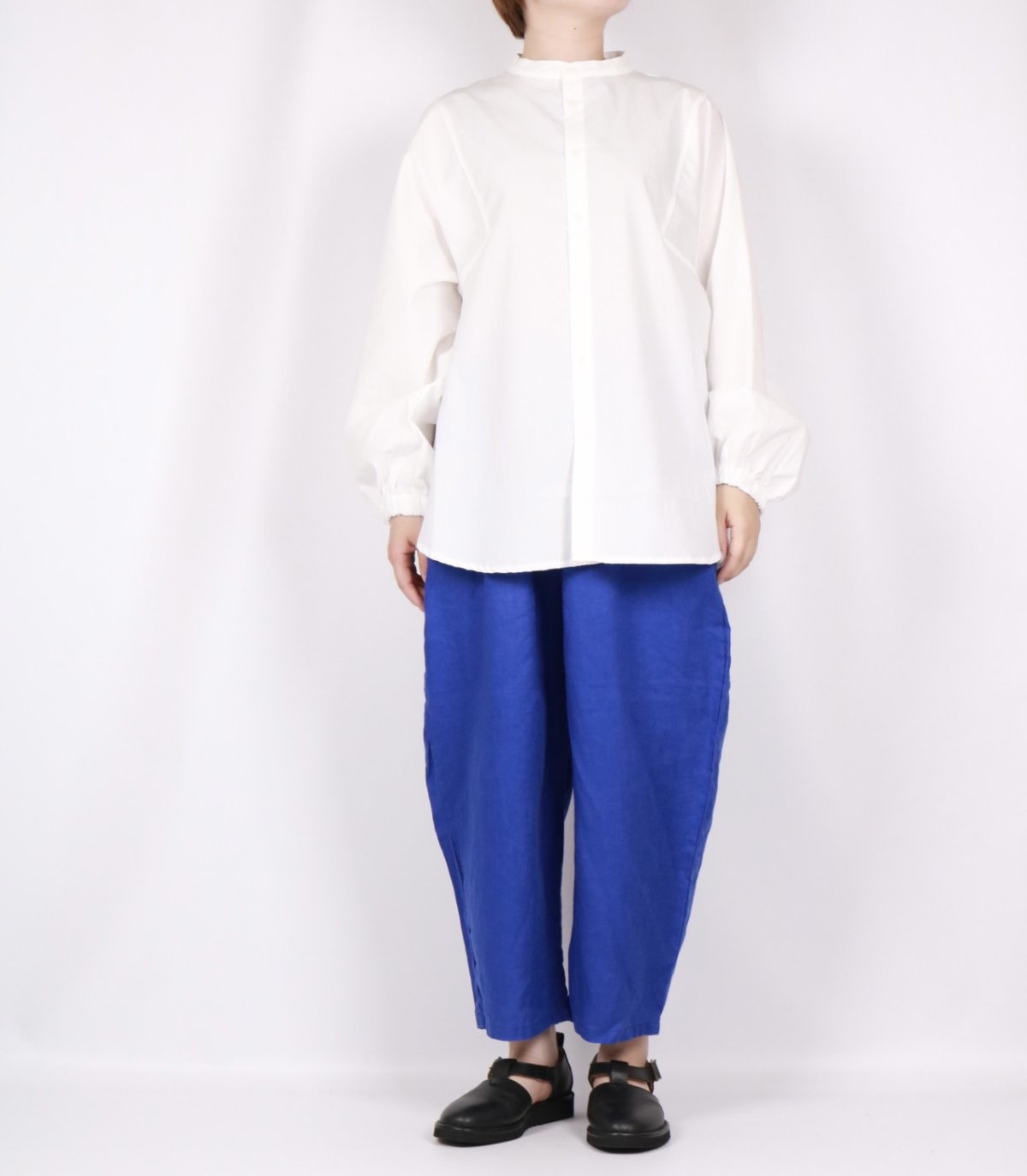 画像18: NARU 近江晒50sブロード 袖ボリュームシャツ 3色 (18)