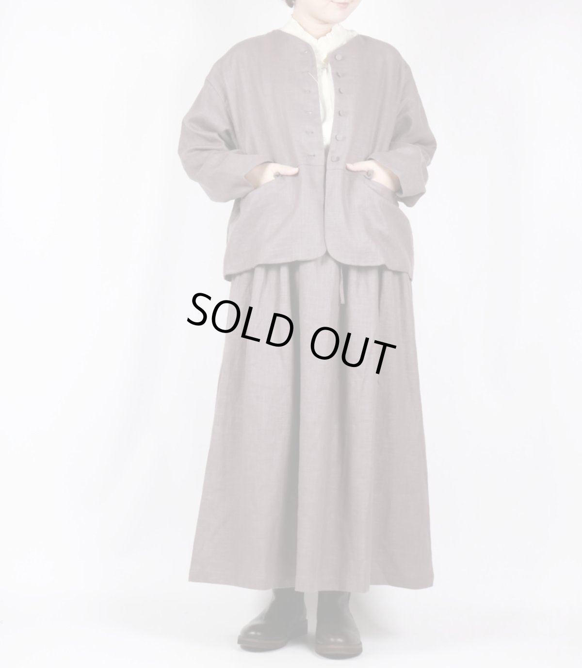 画像14: tukuroi リネンコットンツイル タックスカート　2色 (14)