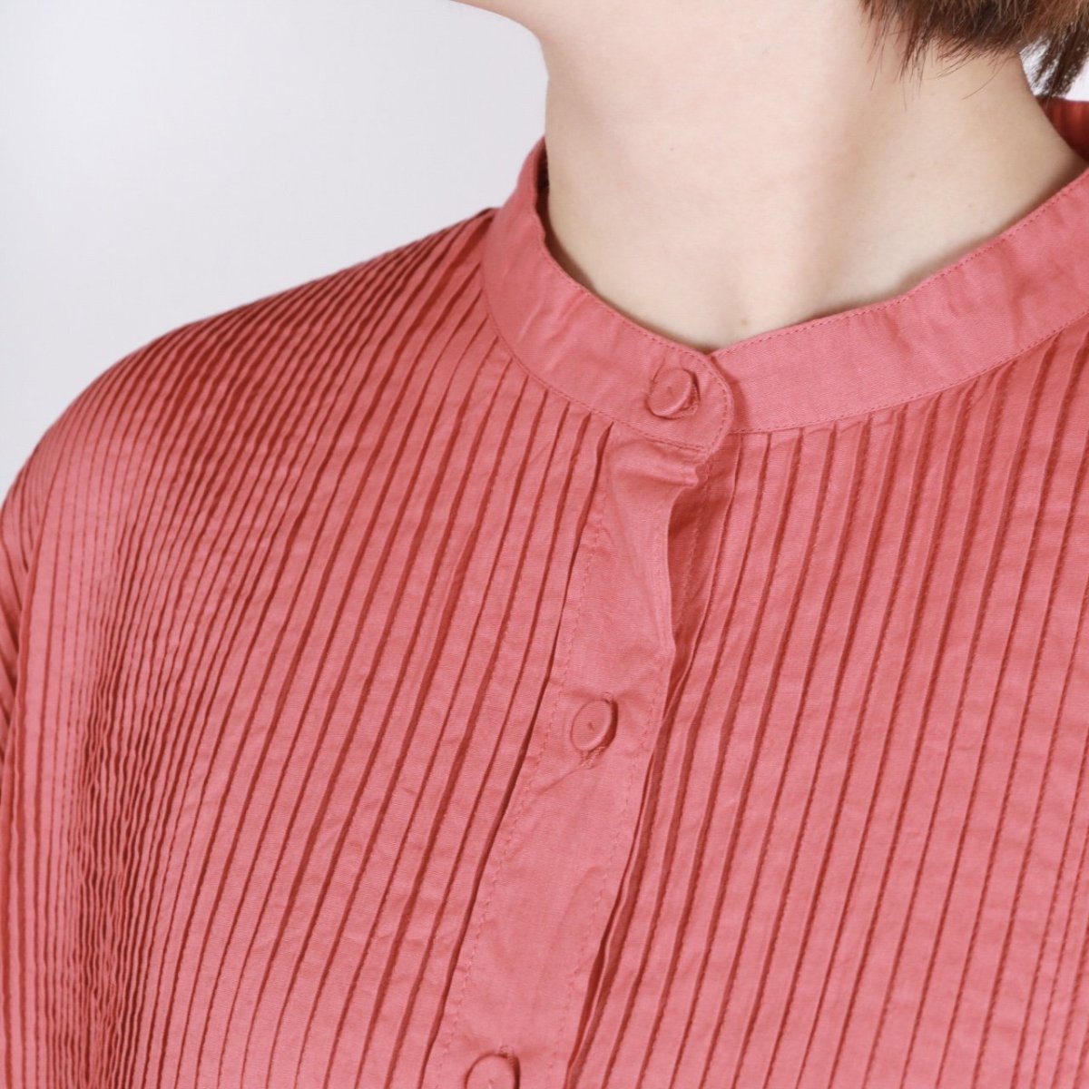 画像11: maison de soil 60s ORGANIC CAMBRIC PLAIN BANDED COLLAR DRESS WITH MINI PINTUCK 2色 (11)