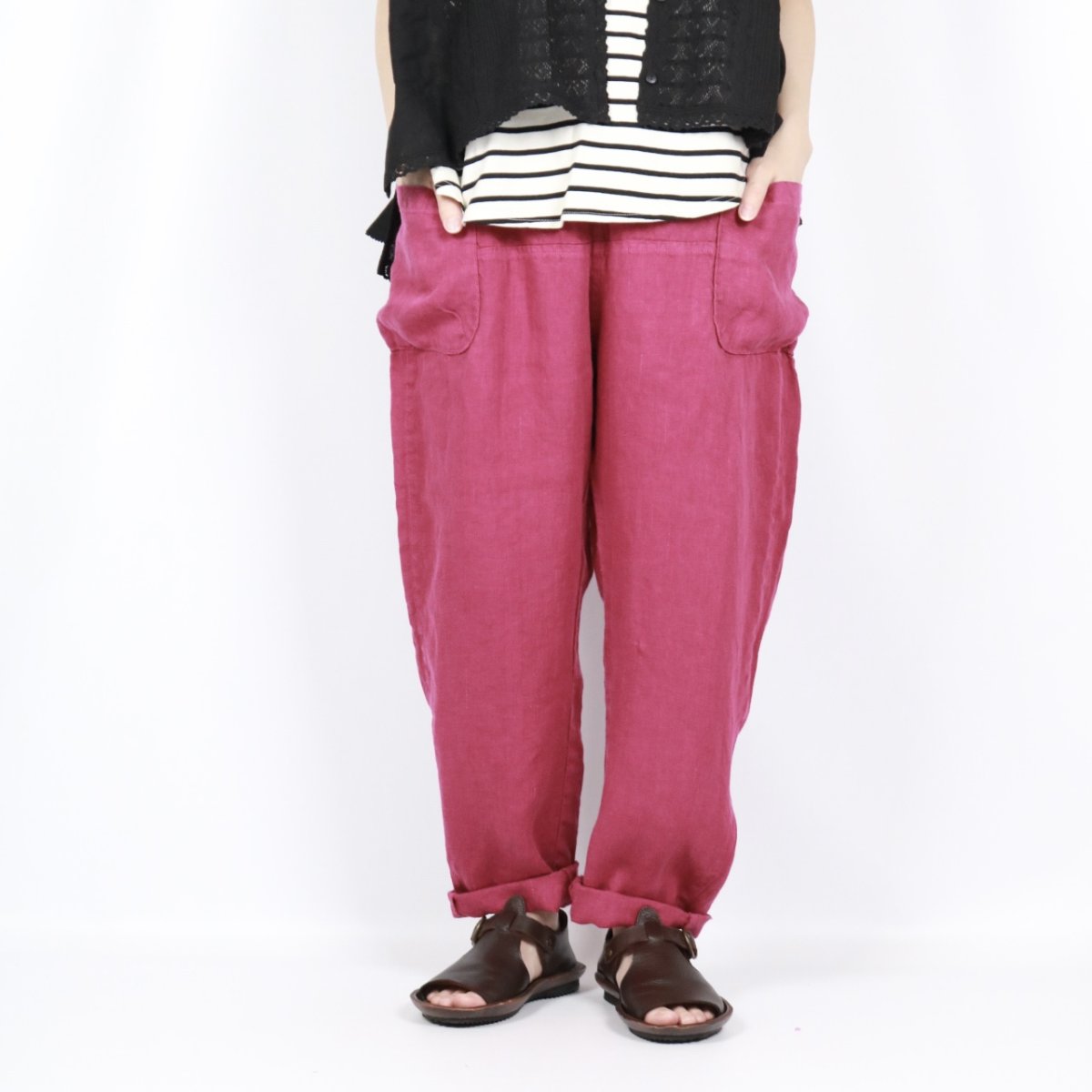 画像14: tumugu:　ソリトリネン イージーパンツ　3色 (14)