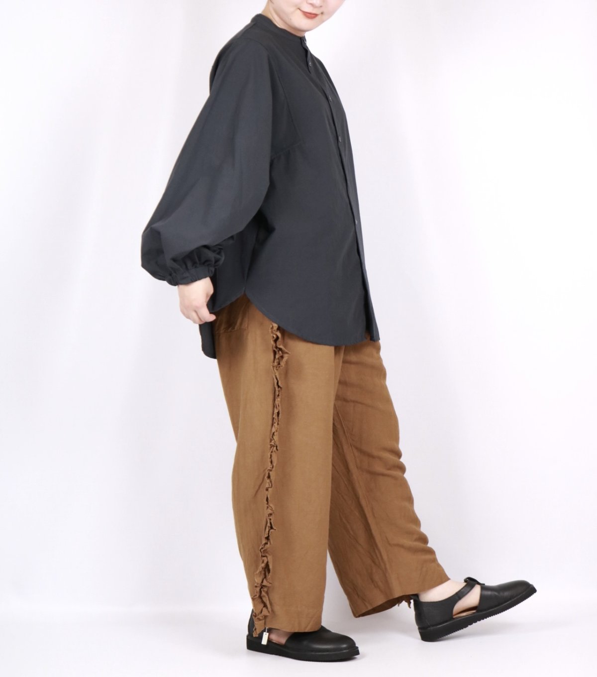 画像36: NARU 近江晒50sブロード 袖ボリュームシャツ 3色 (36)