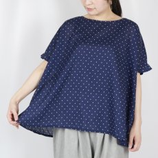 画像1: SOIL   80s COTTON VOILE DOT PRINT GATHERED SMOCK (1)