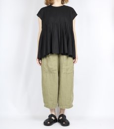 画像17: maison de soil 80s ORGANIC VOILE PLAIN CREW-NECK F/SLEEVE SHIRT WITH INVERTED PLEAT 2色 (17)