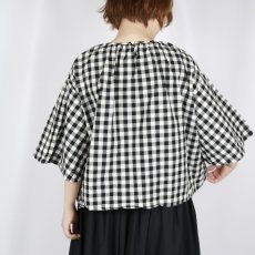 画像16: Gauze# GINGHAM BELL SLEEVE PULLOVER 2色 (16)