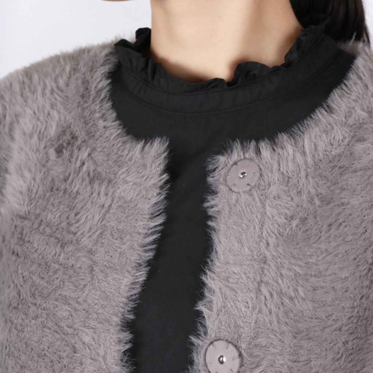 画像22: sosotto  フェイクファーニットカーデ   2色 (22)