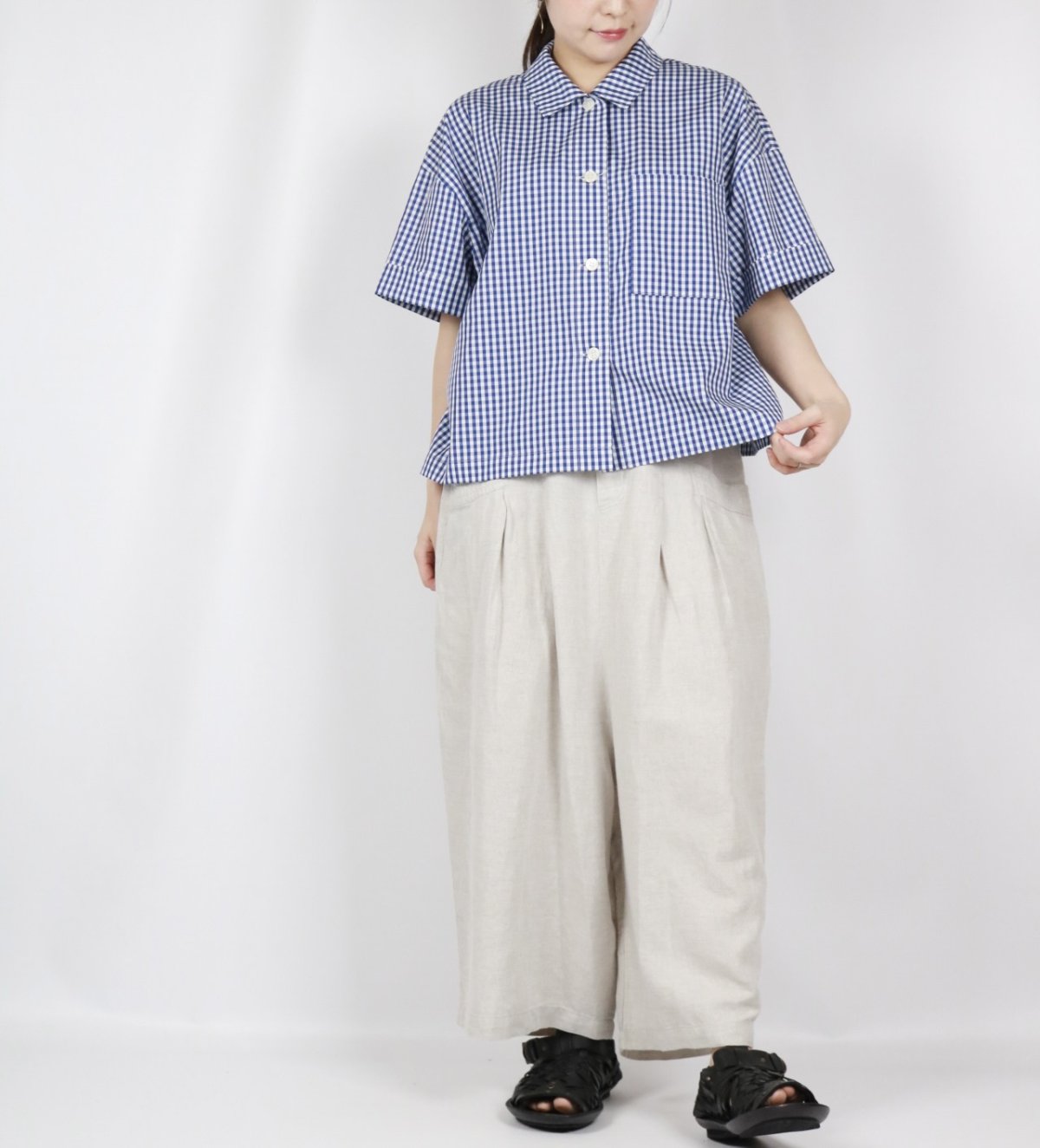 画像15: Vent d’ouest ギンガムチェッククールマックスシャツ 2色 (15)