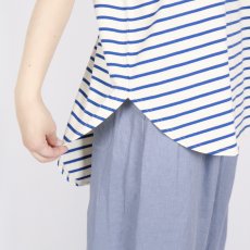 画像25: tumugu スープレコットン ボーダー天竺 裾ラウンド 半袖ロングT 2色 (25)